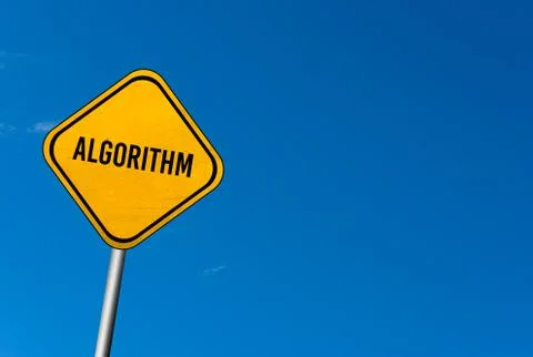 Algorithm - yellow sign with blue sky Stock Illustration