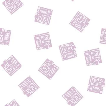Algorithmic ad placement publisher glyph seamless pattern Stock Illustration