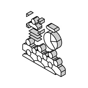 Algorithmic ad placement publisher isometric icon vector illustration Illustrazione stock