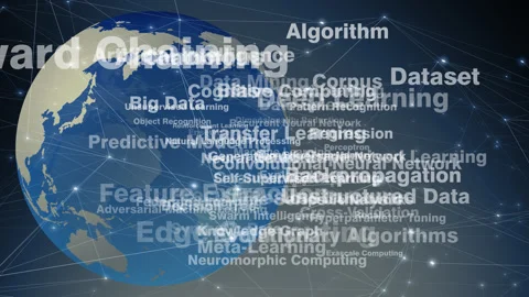 Algorithmic bias in artificial intelligence letterings and world globe concern Stock Footage 270175608