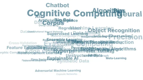Algorithmic bias in artificial intelligence letterings on white background Stock Footage 270215219