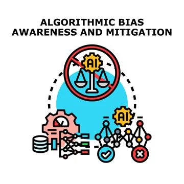 Algorithmic bias awareness, identifying and mitigating unfair artificial in.. Stock Illustration