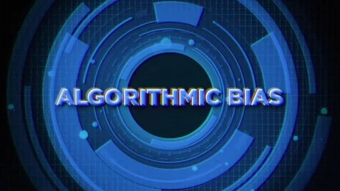 Algorithmic Bias Text on Futuristic Cyberspace Background Video stock 339075826