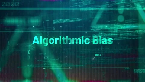 Algorithmic Bias Word on High Technology Futuristic Background Video stock 339075818