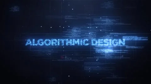 Algorithmic Design Word on Dynamic Technology Background Stock-Footage 317028372