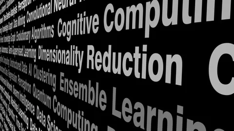 Algorithmic innovation in artificial intelligence ai on black background Video stock 267350641