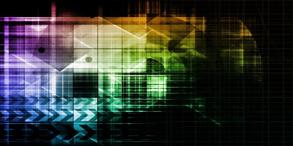 Algorithmic Motion Digital Cybernetic Technology Design Stock Illustration