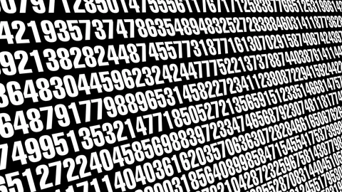 Algorithmic number crunching counting, increasing, and transferring random Stock Footage 271197156