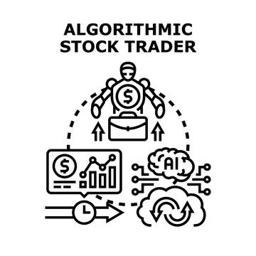 Algorithmic stock trading automating financial market investments Stock Illustration