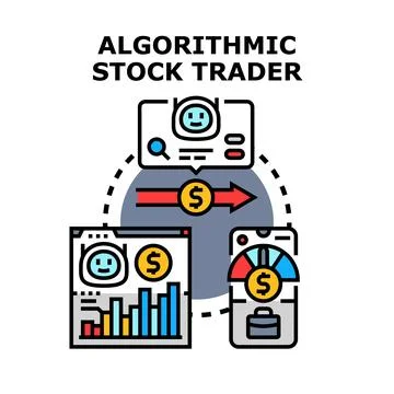 Algorithmic stock trading using digital modern technologies Stock Illustration