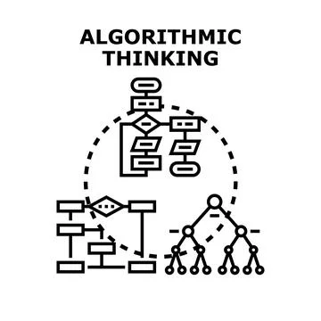 Algorithmic thinking developing logical process and data structure Stock Illustration
