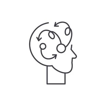 Algorithmic thinking line icon concept. Algorithmic thinking vector linear Illustrazione stock