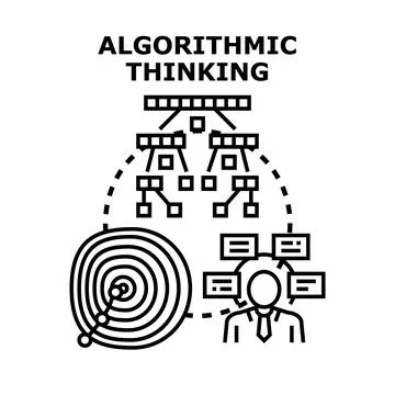 Algorithmic thinking process representing data analysis and strategy Illustrazione stock