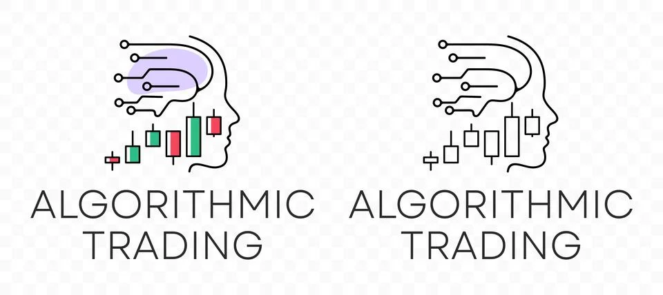 Algorithmic trading, candlestick, forex and finance, graphic design Illustration
