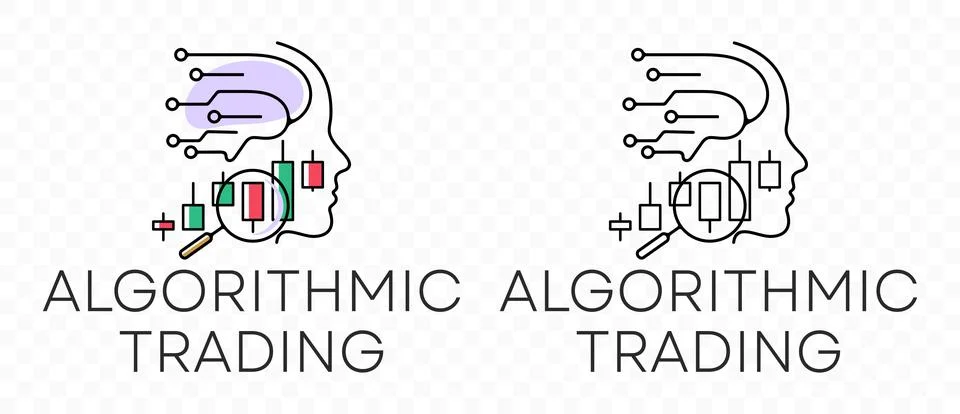 Algorithmic trading, candlestick, forex and finance, graphic design 库存插图