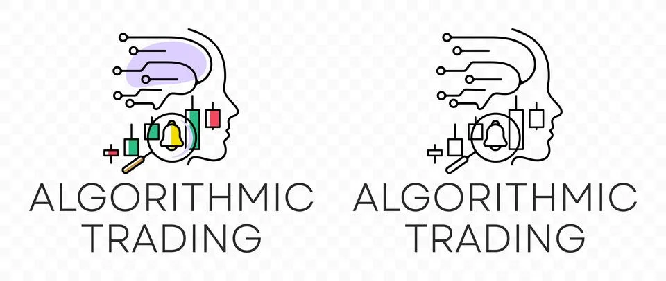Algorithmic trading, candlestick, forex and finance, graphic design Illustration