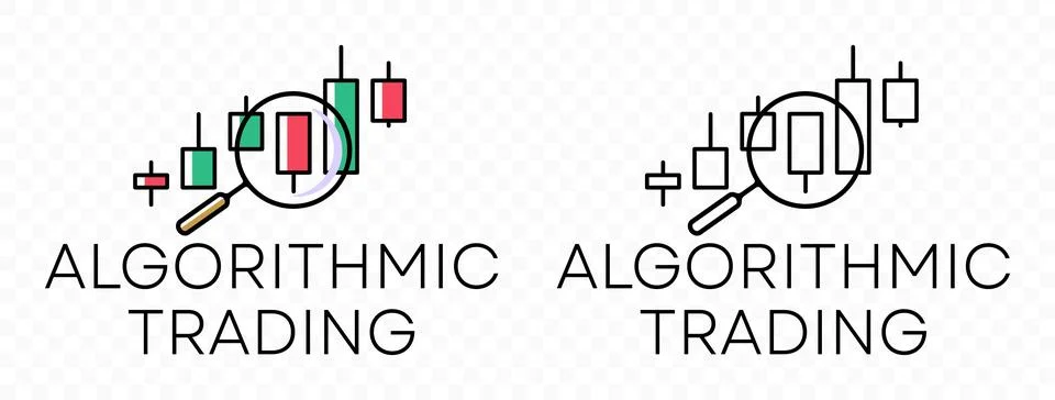 Algorithmic trading, candlestick, forex and finance, graphic design Stockillustratie