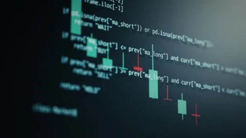 Algorithmic Trading Code Powers AI Quantitative Investment Strategy Stock Footage 345196150