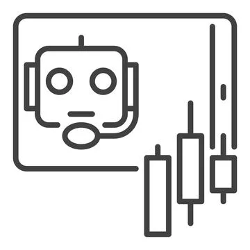 Algorithmic Trading Speech Bubble vector AI Bot linear icon or symbol Stock Illustration