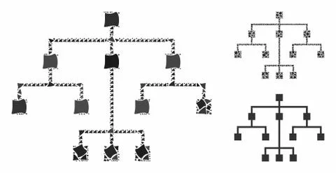 Algorithmic tree Composition Icon of Tremulant Elements Stock Illustration