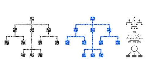 Algorithmic Tree Mosaic Icon of Round Dots Illustrazione stock