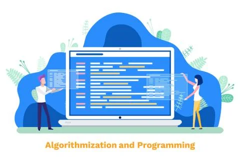 Algorithmization and Programming, Capital Vector Stock-Illustration