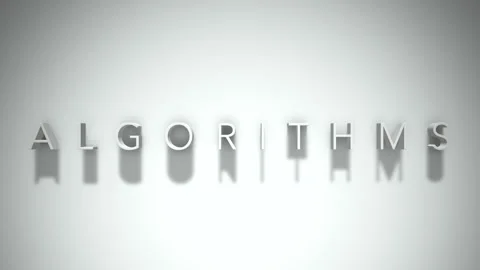 Algorithms 3D title animation with shadows on a white background Stock-Footage 296530250