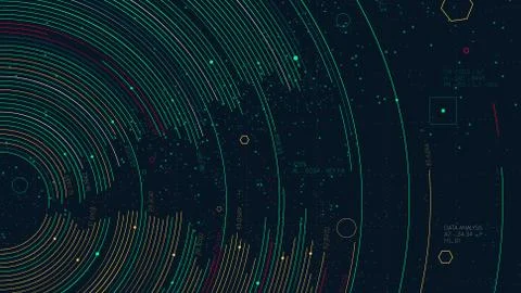 Algorithms big data  visualization technologies, Information circle of financ Stockillustratie