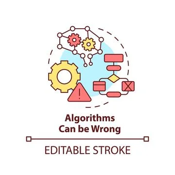 Algorithms can be wrong concept icon Stock Illustration