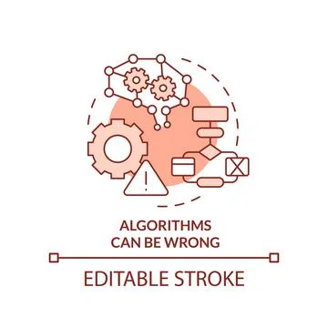 Algorithms can be wrong orange concept icon Illustrazione stock