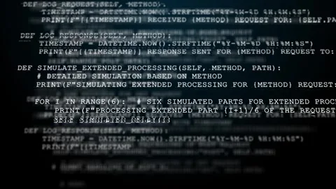 Algorithms Code Text in Real-Time Visualization, Animation Rendering Stockbeeldmateriaal 269277109