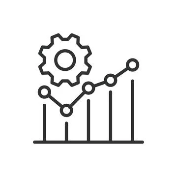 Algorithms, icon in line design. Algorithms, data processing, mathematical Stock Illustration
