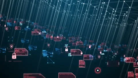 Algorithms Network computer code for Big Data, Cloud Computing cyber security Stock Footage 247528988