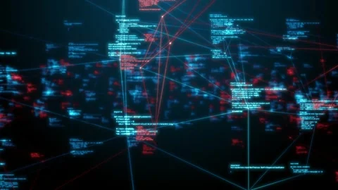Algorithms to Networks, Exploring the Intersection of Computer Code, Big Data Stock Footage 245324446