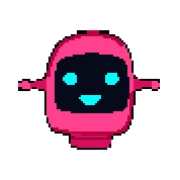 Algorithms robot head pixel art vector illustration Stock Illustration