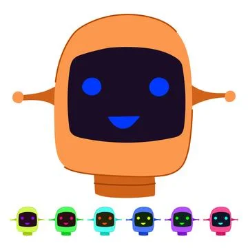 Algorithms robot head vector cartoon graphic Stock Illustration