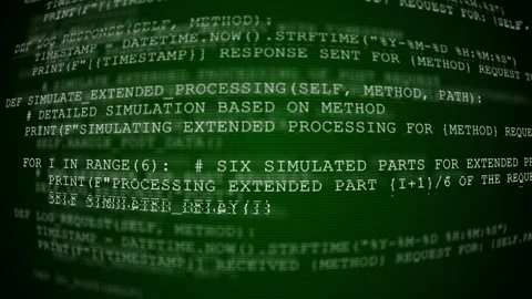 Algorithms Text Code Come to Life on Screen, Animation Rendering Stockbeeldmateriaal 269277578