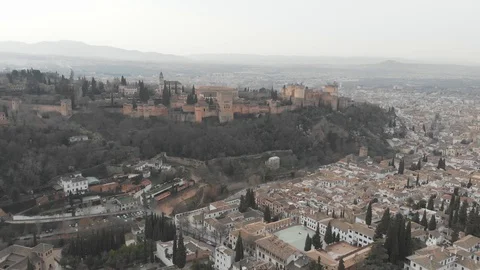 Alhambra drone Video stock 128178347