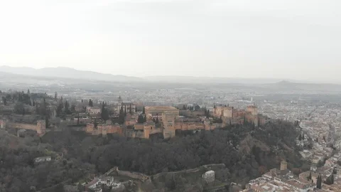 Alhambra drone Video stock 128178379