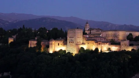 Alhambra during golden hour Stock Footage 78038333