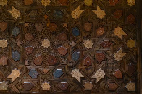 Alhambra Geometric Wooden Ceiling Pattern Photos