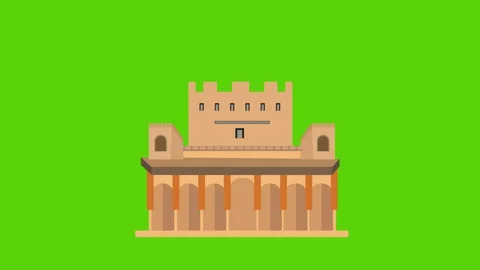 Alhambra  with greenbox background animation loop Stock Footage 127746838