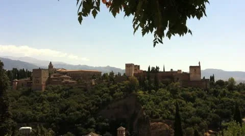 Alhambra on the Horizon Stock Footage 10728984