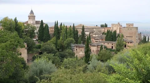 The Alhambra Palace in Granada, Spain Stock Footage 46055865