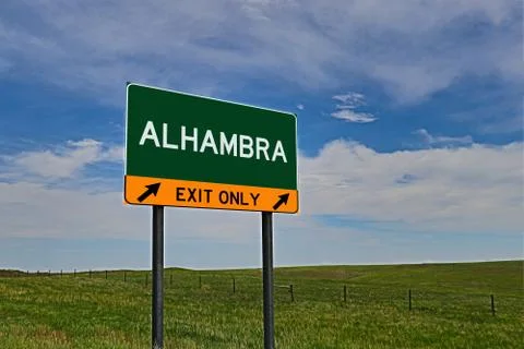 ALHAMBRA US Highway Exit Only Sign Stock Photos