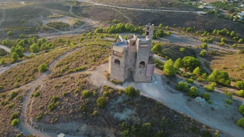 Alhaurin Castle in the Sky Stock Footage 184106007