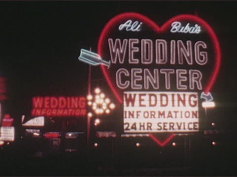 Ali Baba Wedding Center, Las Vegas, Nevada, 1976 Video stock 136619193