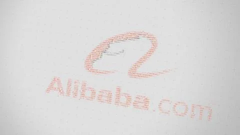 Alibaba Group logo being made with many numbers. Digital business conceptual イラスト素材