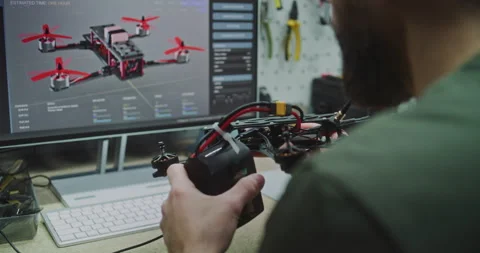Alibrating Transmitter and Receiver For Secure Drone Link Stock Footage 322097310