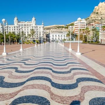 Alicante cityscape from the seafront Stock-Fotos